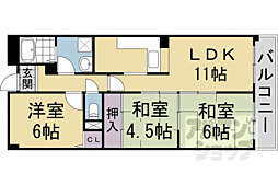 ユニライフ宇治六番館 3LDKの間取図画像