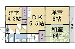 ラヴェンダーホームズ 3DKの間取図画像