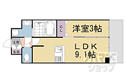プレサンスTHEKYOTO澄華 1LDKの間取図画像