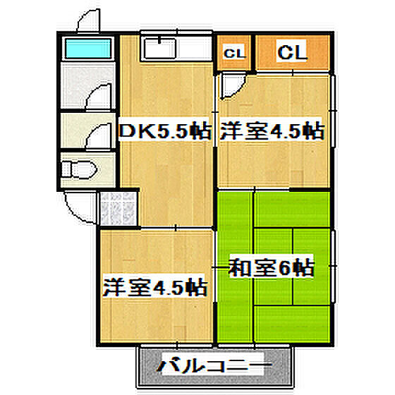 パールハイツ新野辺 3｜兵庫県加古川市別府町新野辺3丁目(賃貸アパート3DK・1階・43.06㎡)の写真 その2