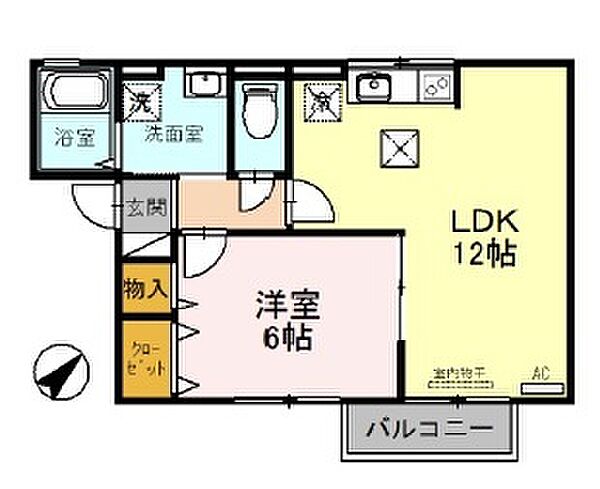 グリチネ 102｜兵庫県神戸市垂水区中道6丁目(賃貸アパート1LDK・1階・42.97㎡)の写真 その2