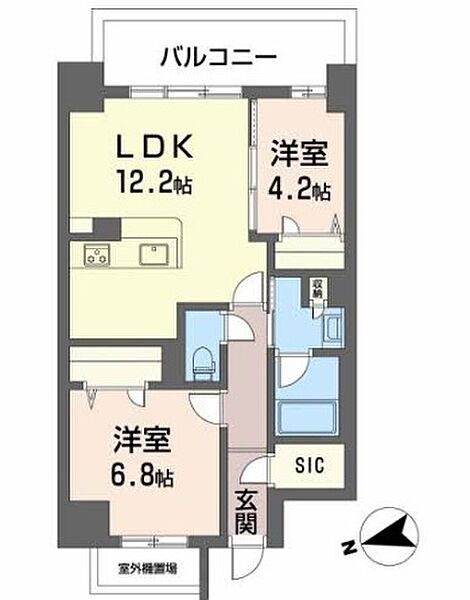 ケイマン 601｜兵庫県姫路市東延末1丁目(賃貸マンション2LDK・6階・57.06㎡)の写真 その2