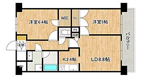 サニープレイス西芦屋　2号館 802 ｜ 兵庫県神戸市東灘区深江南町1丁目（賃貸マンション2LDK・8階・54.88㎡） その2