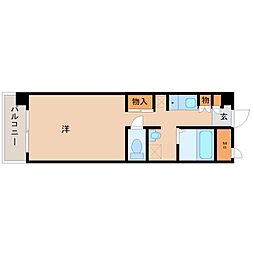 ロジュマンヴェールB棟 4階1Kの間取り