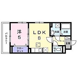 上川マンション 1LDKの間取図画像