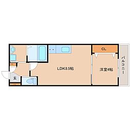 ピュアフィールド建家町 1LDKの間取図画像