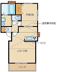 大島ハイツ 1LDKの間取図画像