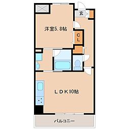 アウローラ武庫之荘 1LDKの間取図画像
