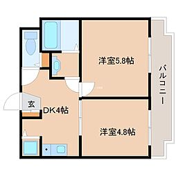 立花アネックス 2DKの間取図画像