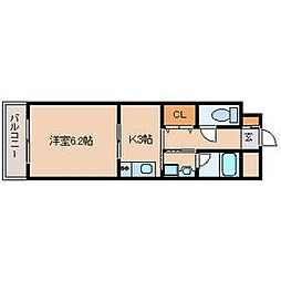シャロン塚口 1Kの間取図画像