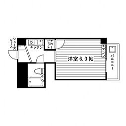 ハッピーハイム ワンルームの間取図画像