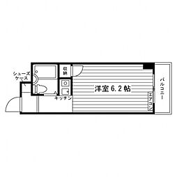 天王寺学生会館 ワンルームの間取図画像