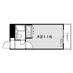 Aya三国 ワンルームの間取図画像