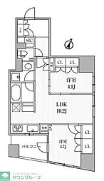 ディームス大手町ノース 10階2LDKの間取り