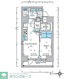 ルフォンプログレ浅草入谷 14階1LDKの間取り