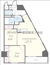 Terrace The 本郷 9階2LDKの間取り