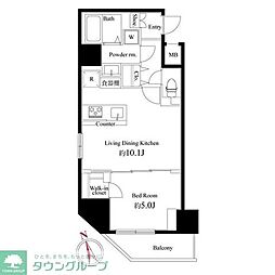 ハーモニーレジデンス浅草002 3階1LDKの間取り