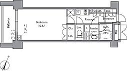 レジディア水道橋 13階1Kの間取り