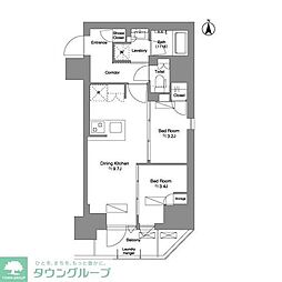 Ｂｒｉｌｌｉａ　ｉｓｔ　新御徒町 6階2DKの間取り