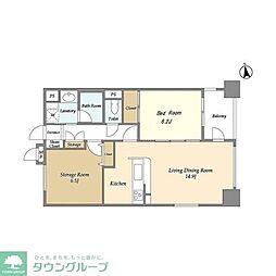 レクセルマンション上野松が谷 5階1SLDKの間取り