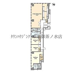 プルデンシャルタワーレジデンス 33階3LDKの間取り