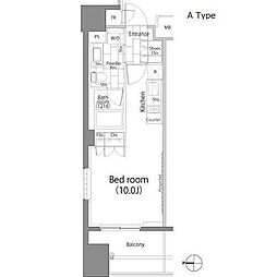 パークハビオ平河町 9階ワンルームの間取り