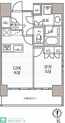 シーズンフラッツ上野稲荷町 12階1LDKの間取り