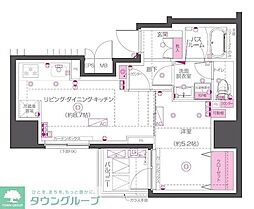 ZOOM秋葉原NORTH 12階1LDKの間取り