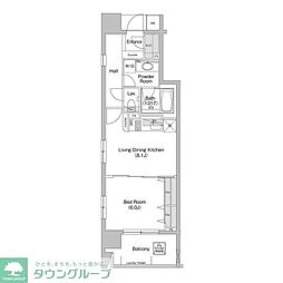 コンフォリア神田神保町 12階1LDKの間取り