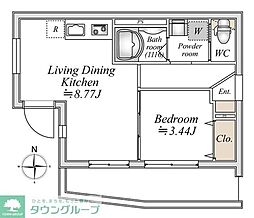 ＬｉｖｅＦｌａｔ巣鴨 4階1LDKの間取り