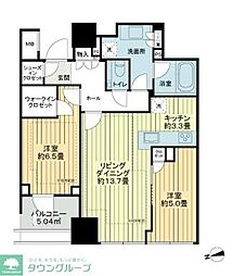 パークコート ザ・三番町ハウス 2LDKの間取図画像