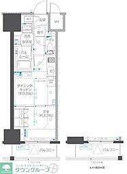 ZOOM本郷 1DKの間取図画像