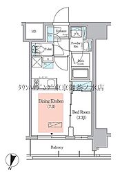 アーバネックス千代田淡路町 1DKの間取図画像