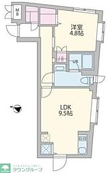 クーカイ・テラス茗荷谷 1LDKの間取図画像