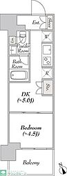 ウエリスアーバン水天宮前 1DKの間取図画像
