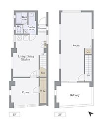 ADX早稲田 2LDKの間取図画像