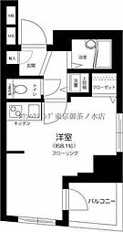 プリズムスクエア本駒込 ワンルームの間取図画像