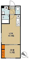 VORT文京白山residence 1LDKの間取図画像