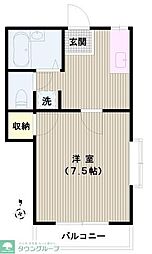 ハイツ小日向 1Kの間取図画像