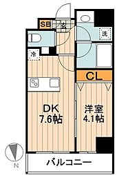 プレール・ドゥーク秋葉原3 1DKの間取図画像