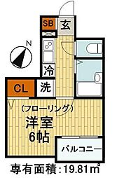 エスコート東大前 1Kの間取図画像