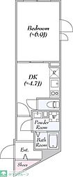 レジデンスJAVA飯田橋 1DKの間取図画像