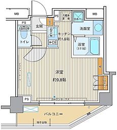 ヒューリックレジデンス茗荷谷 1Kの間取図画像