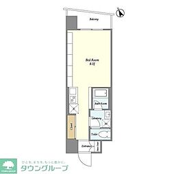 ヴァンテ・アン神楽坂 1Kの間取図画像