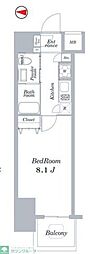 lighthouse大塚 1Kの間取図画像