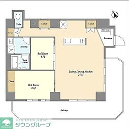 PATH浅草 2LDKの間取図画像