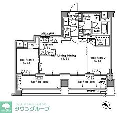 パークアクシス板橋 2LDKの間取図画像