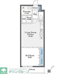 ラドゥセール巣鴨West 1LDKの間取図画像