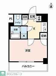 スカイコート神田3 1Kの間取図画像