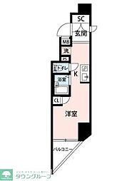シンシア千駄木 ワンルームの間取図画像